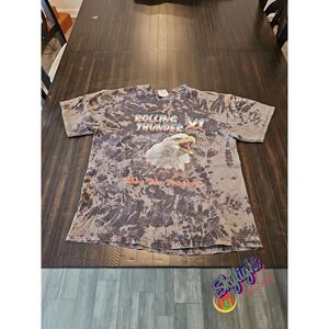 Hanes Mens Vtg Rolling Thunder Eagle Pow Mia Tye Dye Ride Freedom T Shirt Usa L